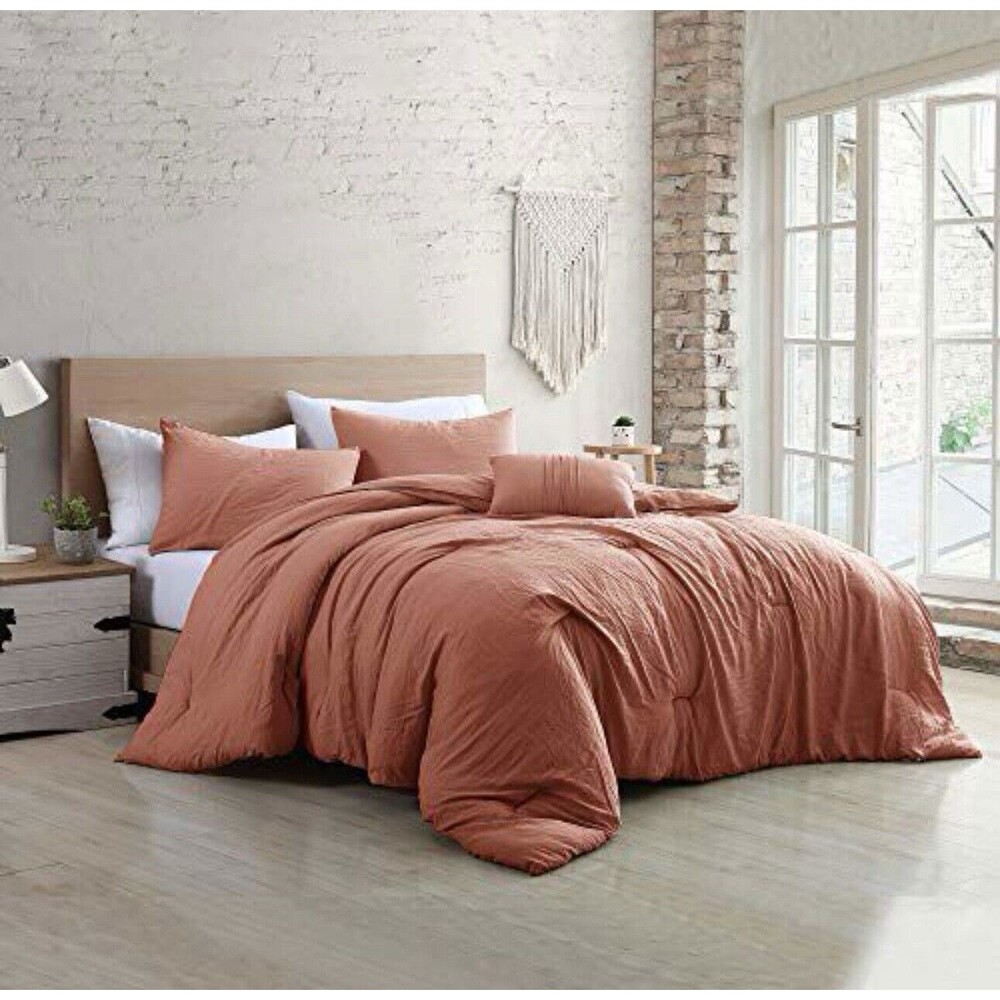 Modern Threads Comforter Set Down Alternative Dark Rose King 3 Piece
